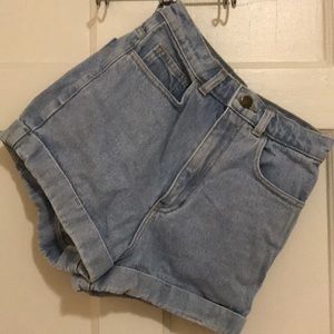 American Apparel High-Waisted Denim Shorts